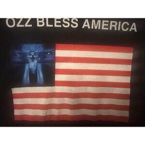 Ozzy Osbourne Ozz Bless America Graphic Long Sleeve Shirt XL Black Rare Vintage